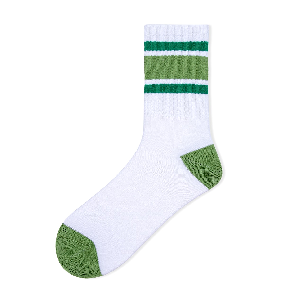 White & Green Athletic Adult Crew Socks by Celebrate It™